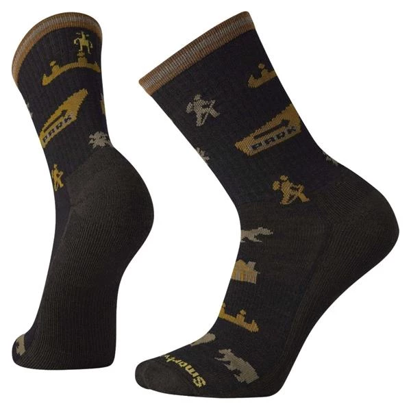 Smartwool Socks Men's Hike Light Park Explorer Pattern Crew 1 Smartwool Socks Men's Hike Light Park Explorer Pattern Crew