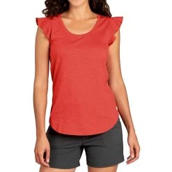 Toad and Co. T-shirts and polos Women's Rufflita II T-Shirt -Hiking Sales Shop T1112011 Brick B23253